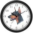 Doberman Pinscher JP Dog Wall Clock by WatchBuddy Timepieces (Black Frame)