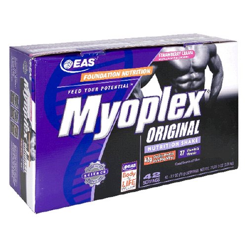 EAS Myoplex Original Nutrition Shake, Strawberry Cream, 2.7 Ounce Packet (Pack of 42) by EAS