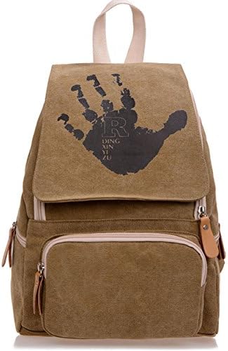 Ecokaki(TM) Classic Canvas Vintage Fashion Unisex Shoulder Bag Laptop Backpack Schoolbag Travel Daypacks, Khaki