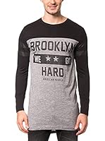 AMERICAN PEOPLE Camiseta Manga Larga Trovit (Gris / Negro)
