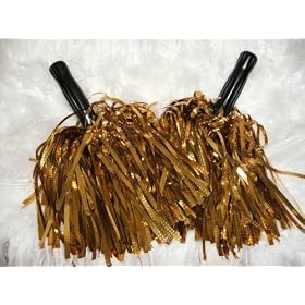 Click here to buy VALUE PACK: METALLIC GOLD CHEERLEADER POM POMS - CHEERLEADING SPECIAL!.