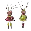Penny McAllister Reindeer Standing Upright Christmas Ornaments Set of 2