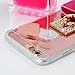 iPhone 6S Case,iPhone 6 Case (4.7 Inch) - Mavis's Diary Luxury Pink Mirror Soft TPU Design Lovely Hot Pink Bow Fluff Ball 3D Handmade Bling Shiny Crystal Diamonds Clear Cover