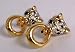 Ladies vintage clip on earrings in a gold coloured metal panther design 12288