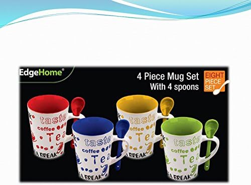 COLORFUL 8 PIECE CERAMIC DELUXE 12OZ. COFFEE/TEA MUG SET