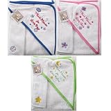 Hooded Towel with Washcloth - Woven Terry in Green