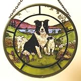 Cumbrian Collie and Lambs in Stained Glass By Winged Heart