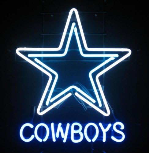 NFL Dallas Cowboys STAR Football Beer Bar Pub Handcrafted Real Glass Tube Neon Light Sign 18" X 14" the Best Offer!