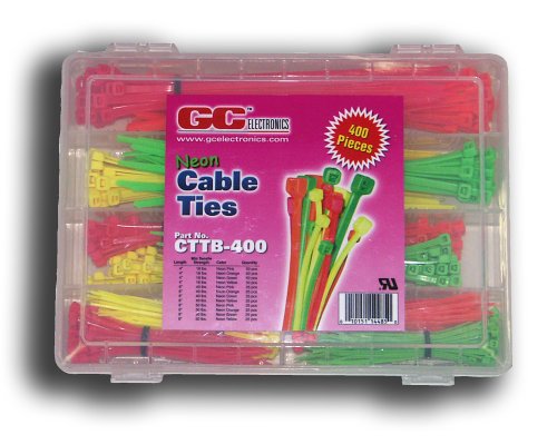 Neon Cable Ties Kit, 400 pieces