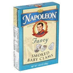 Napoleon Smoked Baby Clams, 3.66-Ounce Tin (Pack of 25)