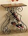 Kitchen & Housewares : Designer Wine Rack/Side Table with Wood Top in Scroll Style Structure