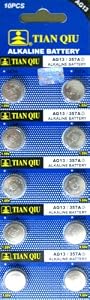 10 PACK AG12 386 LR43 button cell battery