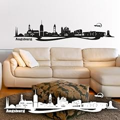 Wandkings Wandtattoo "Skyline Augsburg (mit Sehensw�rdigkeiten und Wahrzeichen der Stadt)" 240 x 41 cm pastellorange - erh�ltlich in 33 Farben