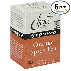 Choice Organic Orange Spice Tea, 16-Count Box (Pack of 6)