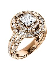 18K Rose Gold Princess Cut Diamond Ring -- LIFETIME WARRANTY