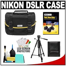 Nikon D3100 D3000 D5000 DSLR Digital Starter Kit with D-SLR Camera System Case + Nikon School Instructional DVD Fast, Fun & Easy 5 & Tripod