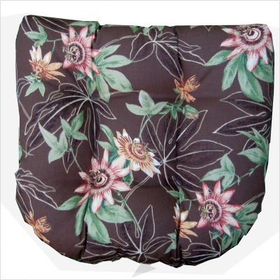 Wicker Outdoor Chair Cushions - Set of 4 Fabric: Blue/Green Stripe