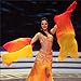 Vktech 3 Color Gradient Flame Dancing Fan Belly Veil for Party Stage Performance