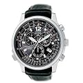 Citizen - AS4020-28E - Montre Homme - Quartz chronographe - Bracelet en Cuir noir