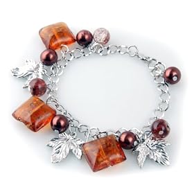 Brown Glass Charm Bracelet
