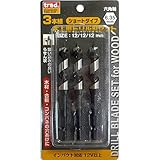 ( お徳用 10セット) TRAD 木工用ドリル刃セット 【12.0mm×3本組】 ショートタイプ インパクト対応12V以上 TWD-312