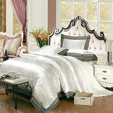 Quilt cover Tencel Fabric Modal Satin Jacquard Bedding Wedding Suite 4 Piece 1.5m-1.8m/2.0m bed Bedding Set , king