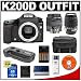 Pentax K200D Digital SLR Camera with Pentax SMC DA 18-55mm f/3.5-5.6 AL II + Pentax SMC DA 50-200mm f/4-5.6 ED Zoom Lens + Pentax D-BG3 Battery Grip + 4GB SD Card + Case + Cameta Bonus Accessory Kit