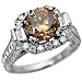 3.53ct Fancy Brown Round Diamond Engagement Ring 18k White Gold (Sizes 5 - 8 Available) (5.5)
