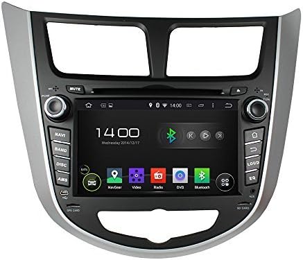 NewerStone Quad Core Android 4.4.4 Car Stereo for Hyundai Verna Accent Solaris 2011-2012 support GPS/DVD/AM FM Radio/Steering Wheel Control/Bluetooth/Wifi/3G/AV-IN/Map Card/16 Gb Memory