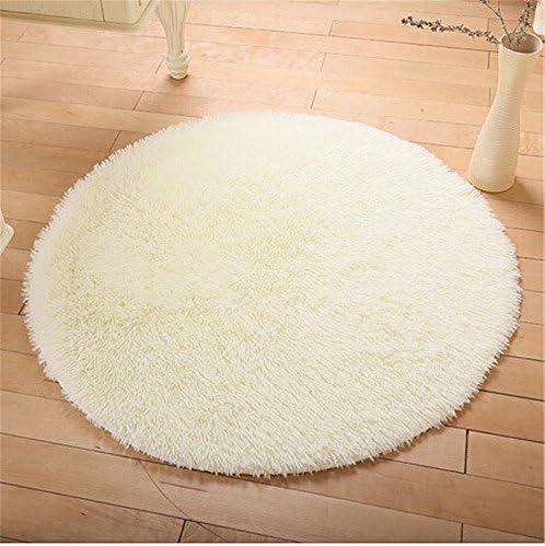 Nekis Round Shaggy Area Rugs and Carpet Bedroom Livingroom Sitting-room Carpet for Home Decorate,Round 47.2"
