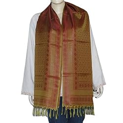 Designer Silk Scarf Indian Fashion Clothing Accessories 20 x 72 inches