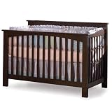 Atlantic Furniture Columbia 4-in-1 Convertible Baby Crib in Antique Walnut