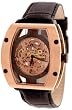 Adee Kaye Men's Self-Winding Automatic Skeleton Watch Model AK-4090-MIPB1(Black Band/Rose Gold Skeleton)