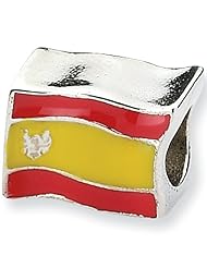 Reflections Beads Silver Enamel Spanish Flag Travel Bead