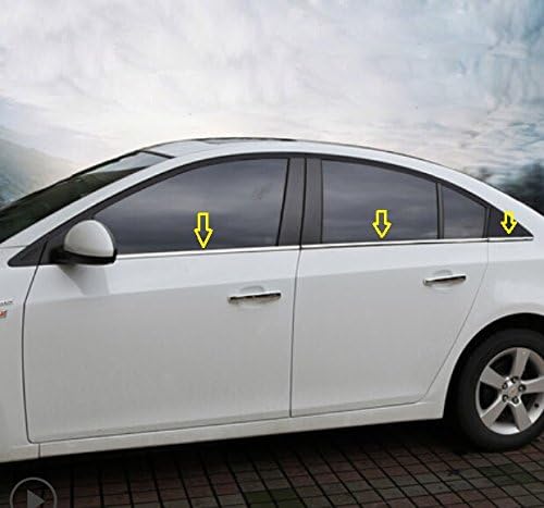 Chrome 4 Windows 6pcs Low Molding Trim for Chevrolet Cruze 2010 2011 2012 2013 2014 2015