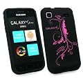 Plus Genuine Samsung I9001 Galaxy S Laser Dise�ado Silicio Cubierta De Piel / Case Negro Con Rosa