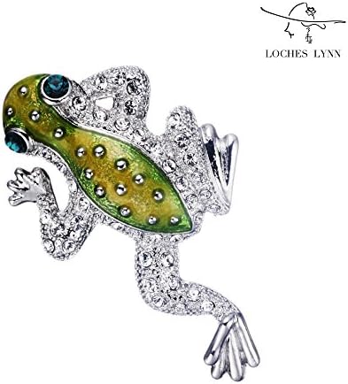 Loches Lynn Frog Stelluxa Austrian Crystals 925 Silver Plated Fashion Jewelry Brooch (B-7710)