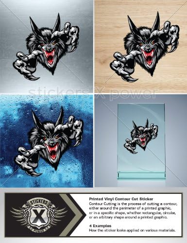 Decals Stickers Wolf Car Window Wall Art Decor Mobile Roommates Size: 4 X 3.9 Inches Vinyl color print