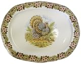 Churchill China Thanksgiving Turkey Multi-Colors Turkey Platter