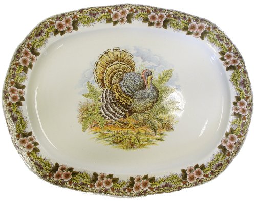 Churchill China Thanksgiving Turkey Multi-Colors Turkey Platter