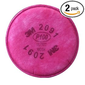 3M 2091 Series 2000, P100 Particulate Filter use w/ Series 6000 Respirator, (Pk/2)