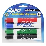 Expo Original Chisel Tip Dry Erase Markers, 4 Colored Markers (83174K)