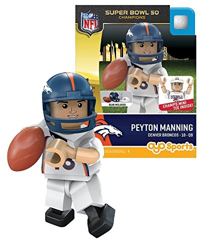 NFL Denver Broncos Super Bowl 50 Champions Peyton Manning Minifigure, Small, Black