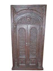 Colonial India Carved Window Rare Antique Teak Wood Window Doors Jharokha