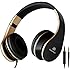 Headphones, Sound Intone I65 Headphones with Microphone and Volume Control, Lightweight Foldable Headset for iPhone 6/6s/6 Plus/6s Plus, iPad/iPod, Android Device MP3/4  (Black/gold)