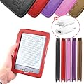DURAGADGET Funda/Cubierta Roja De Piel Aut�ntica Con Estilo Libro Y Cierre Magn�tico Parael Kindle De Amazon, Wi-Fi, Monitor 6" E Ink + Cargador De Red El�ctrica (NO Funciona Con El Amazon Kindle Touch / Touch)