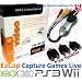 EzCap USB 2.0 Audio Video Capture Card Device Transfer Live Games from Xbox360 Playstation3 PS3 Wii in Color, Covert AV from Camcorder VHS V8 Hi8 DVD Player Satellite TV Freeview, Supports Windows XP Vista Windows 7 32/64 Bit - Arcsoft Showbiz 3.5 Editing Software - Free 3 Female to Female Splitter