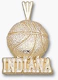 Indiana Hoosiers Indiana Basketball Pendant - 14KT Gold Jewelry