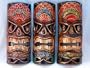 Set of 3 12" Antique Tiki Masks New