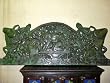 Antique Kamasutra Indian Art Carved Wood Wall Panel Queen Headboard Green Patina 72x30